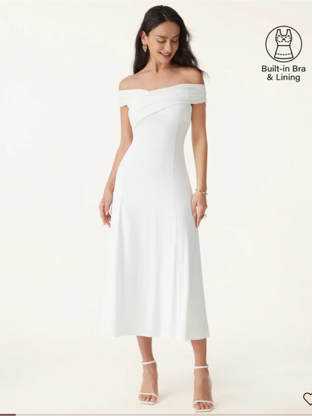 OGL FLOWY OFF SHOULDER MIDI DRESS NWT